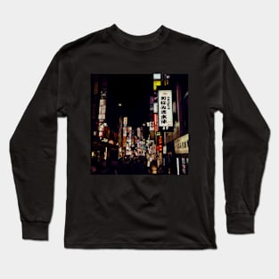 Tokyo Street Lights at Night Long Sleeve T-Shirt